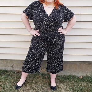 Kaileigh Stitch Fix Jullian Knit Short Sleeve Jumpsuit Size 2X • Black & Tan NWT